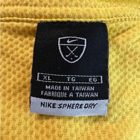 Nike Golf Sphere Dry Men's Long Sleeve Polo in Yellow Size XL - Picture 5 of 8